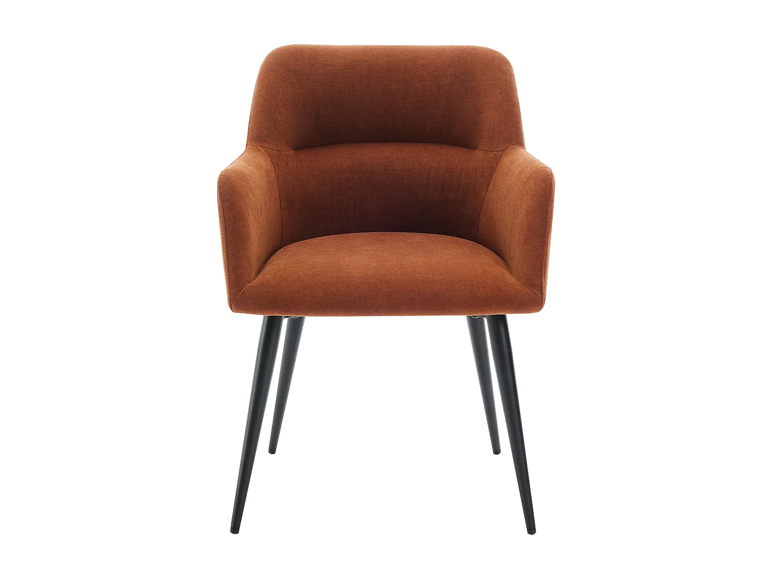 Sedia con braccioli in Tessuto e Metallo Nero Terracotta - Lotto di 2 - HEKA