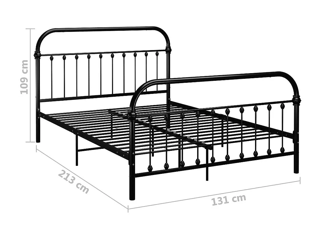 Cadre de lit Noir Métal 120 x 200 cm