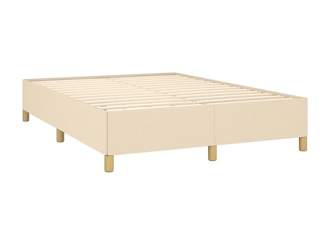 Cadre de lit Crème 140x190 cm Tissu