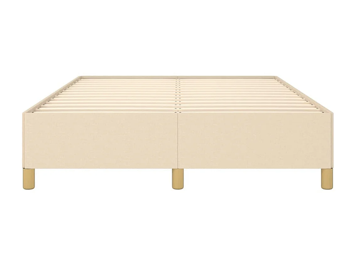 Cadre de lit Crème 140x190 cm Tissu