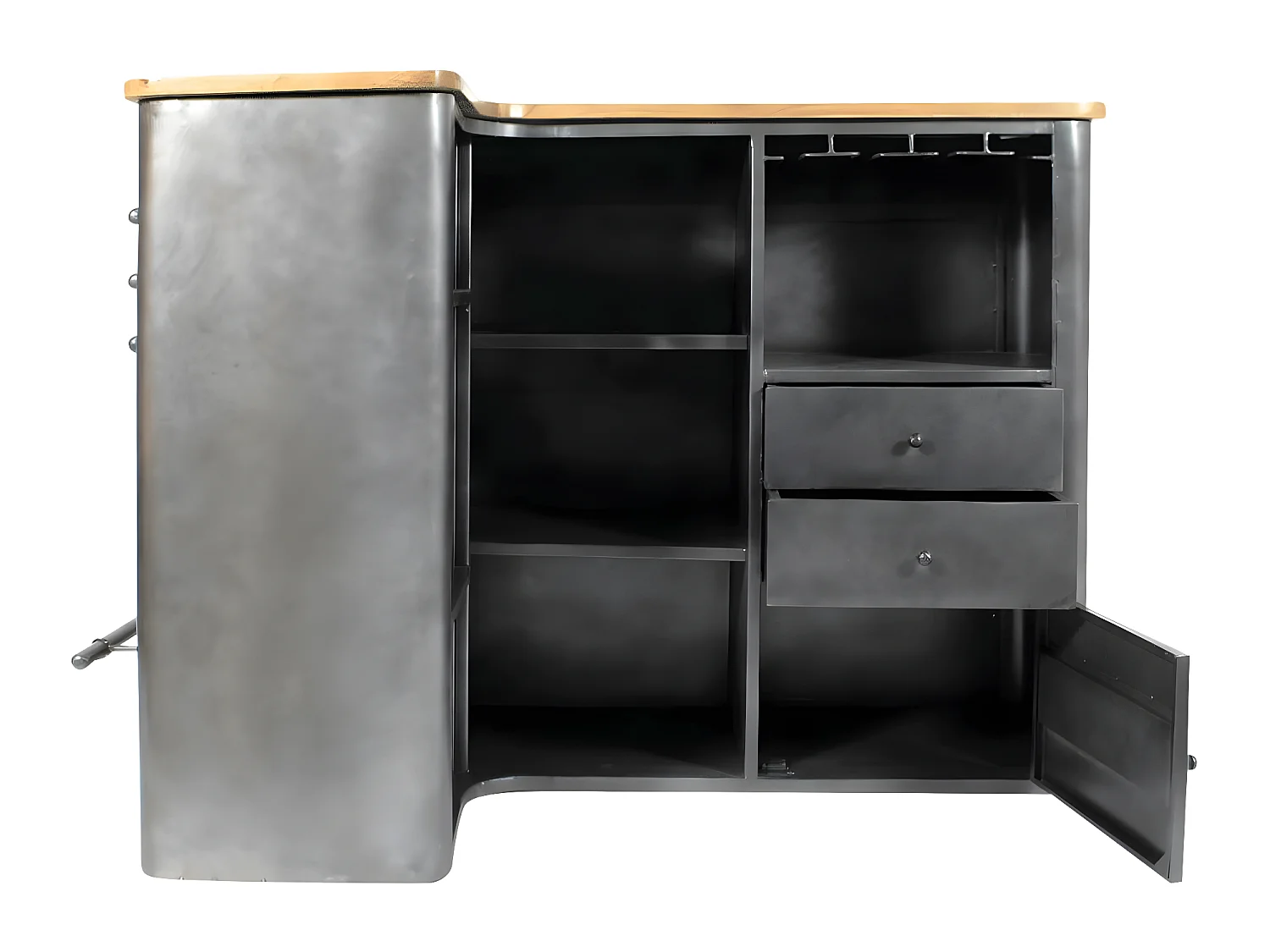 Meuble bar en angle en métal Locker