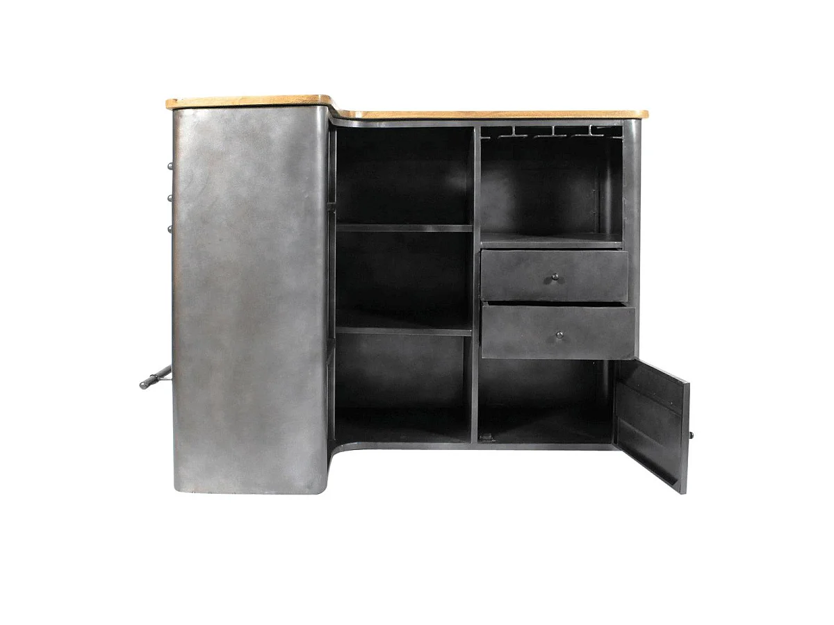 Meuble bar en angle en métal Locker