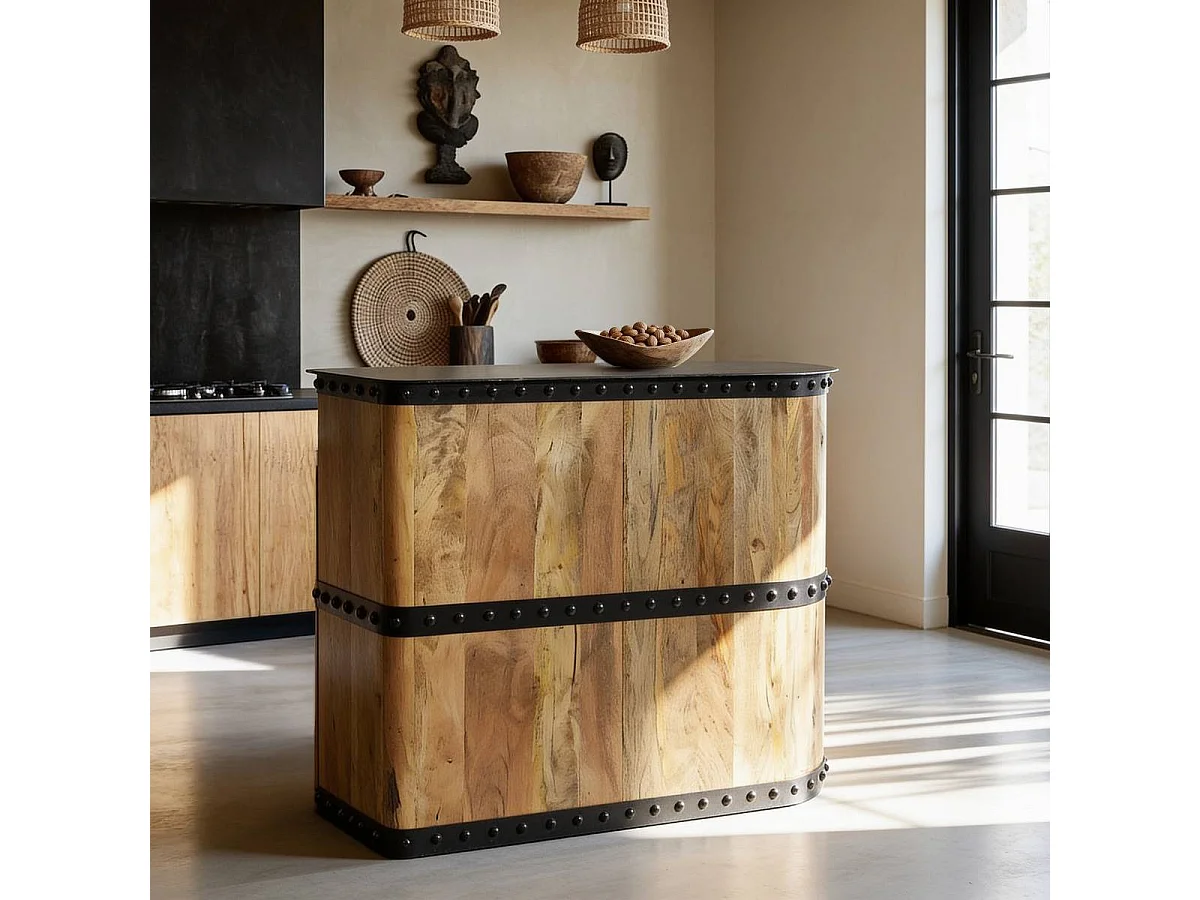 Meuble bar en bois de manguier New-York