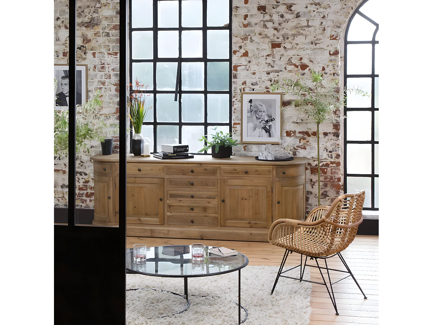 Buffet en bois recyclé 225 cm Garance