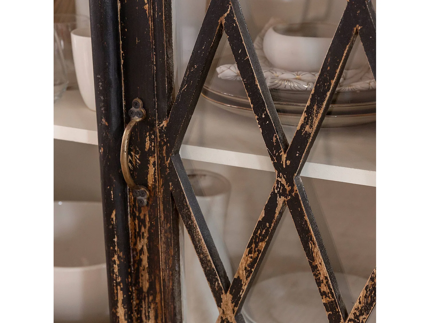 Buffet vitrine en bois de manguier àˆve