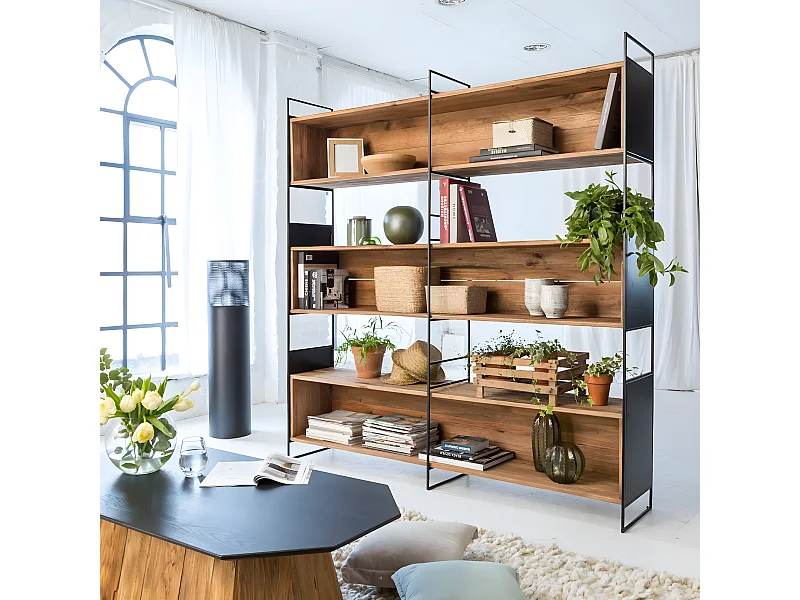 Bibliothèque en bois recyclé 180 cm Blaise