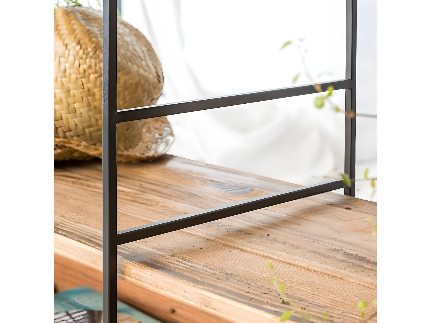 Bibliothèque en bois recyclé 180 cm Blaise