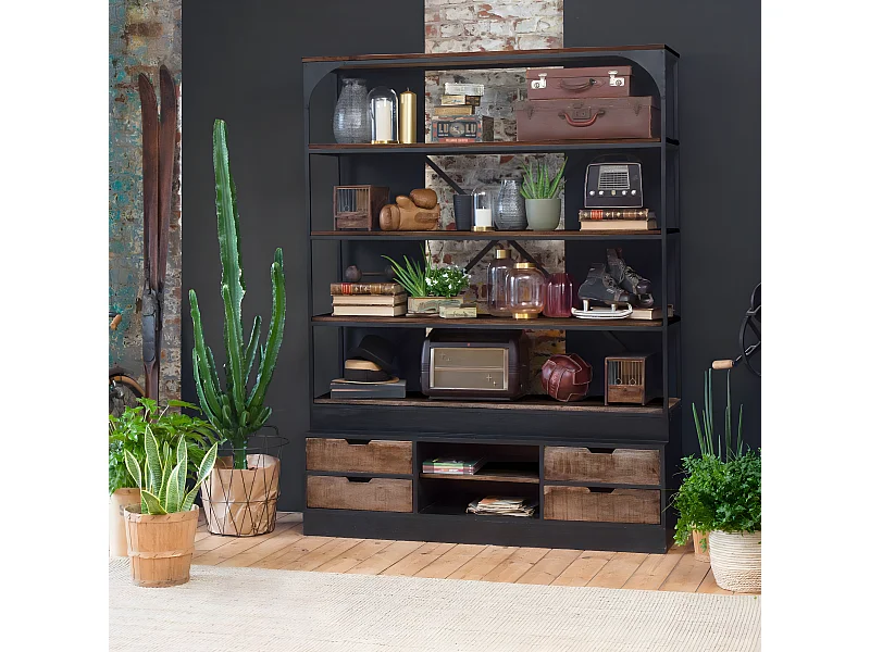 Bibliothèque en bois de manguier Niniss