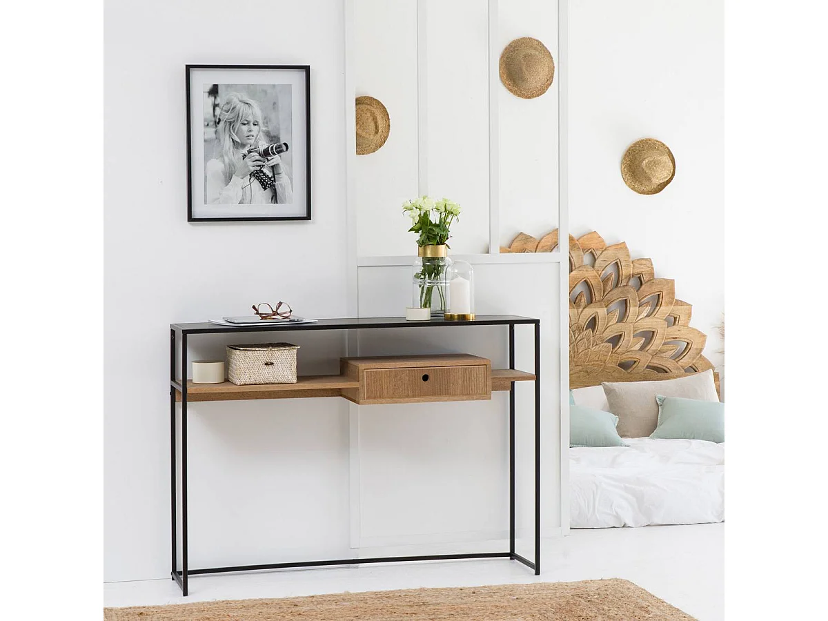 Console en bois et métal Ortense