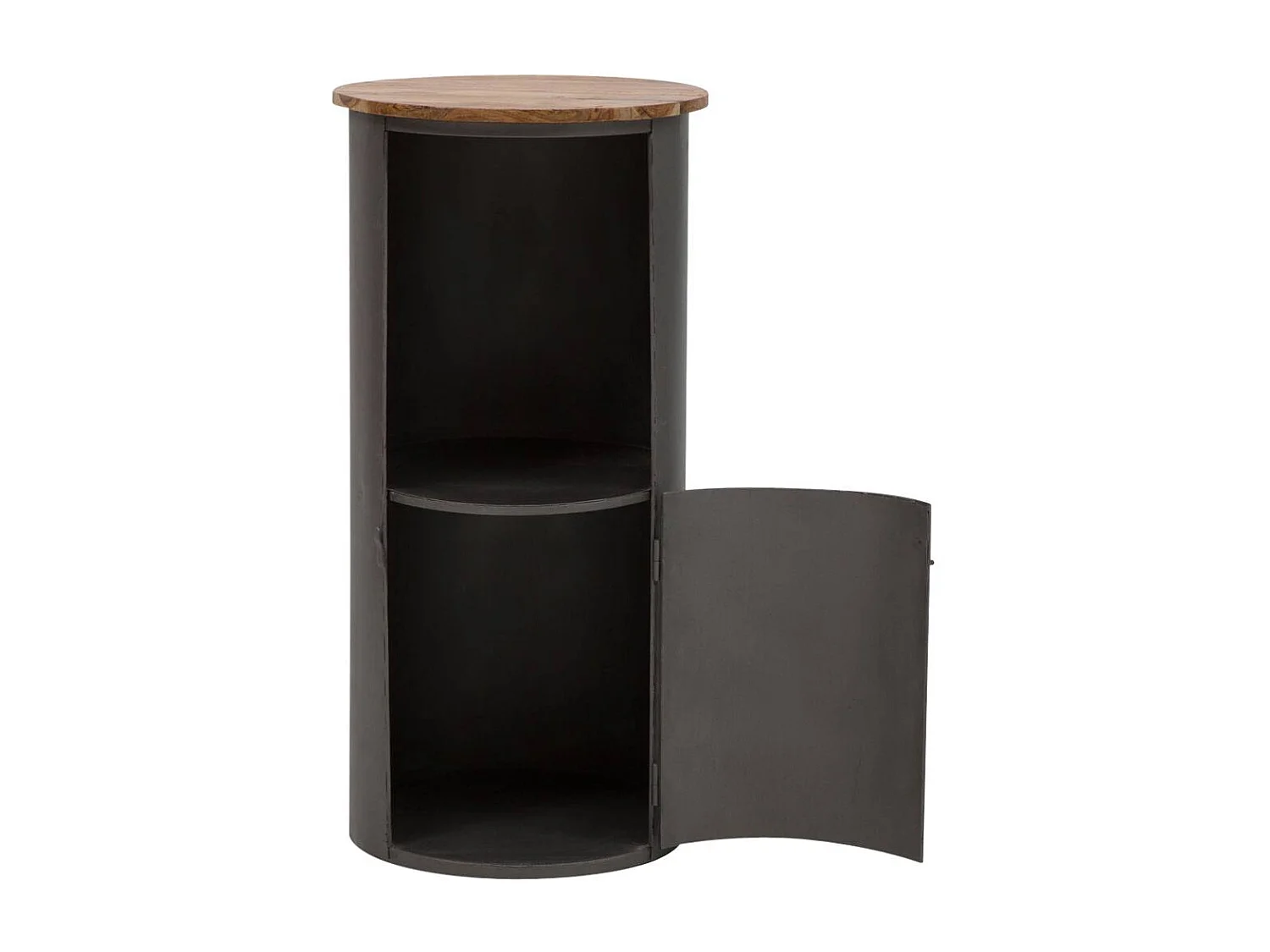 Console ronde en métal gris Locker