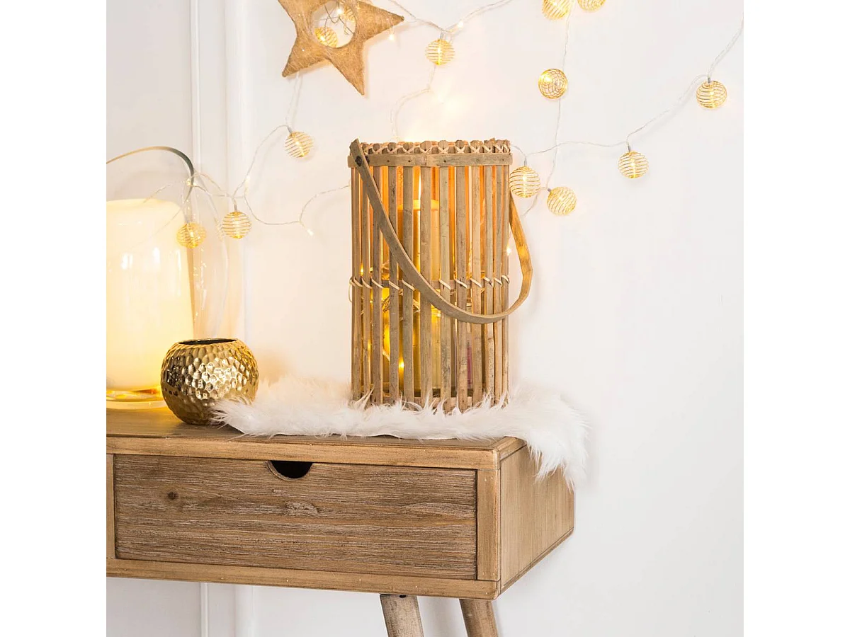 Consola de madera de pino Natural con dos cajones de almacenamiento