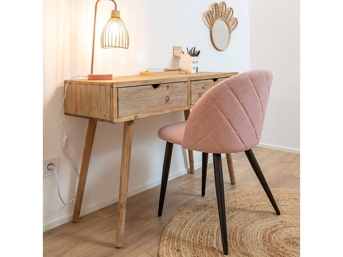 Consola de madera de pino Natural con dos cajones de almacenamiento