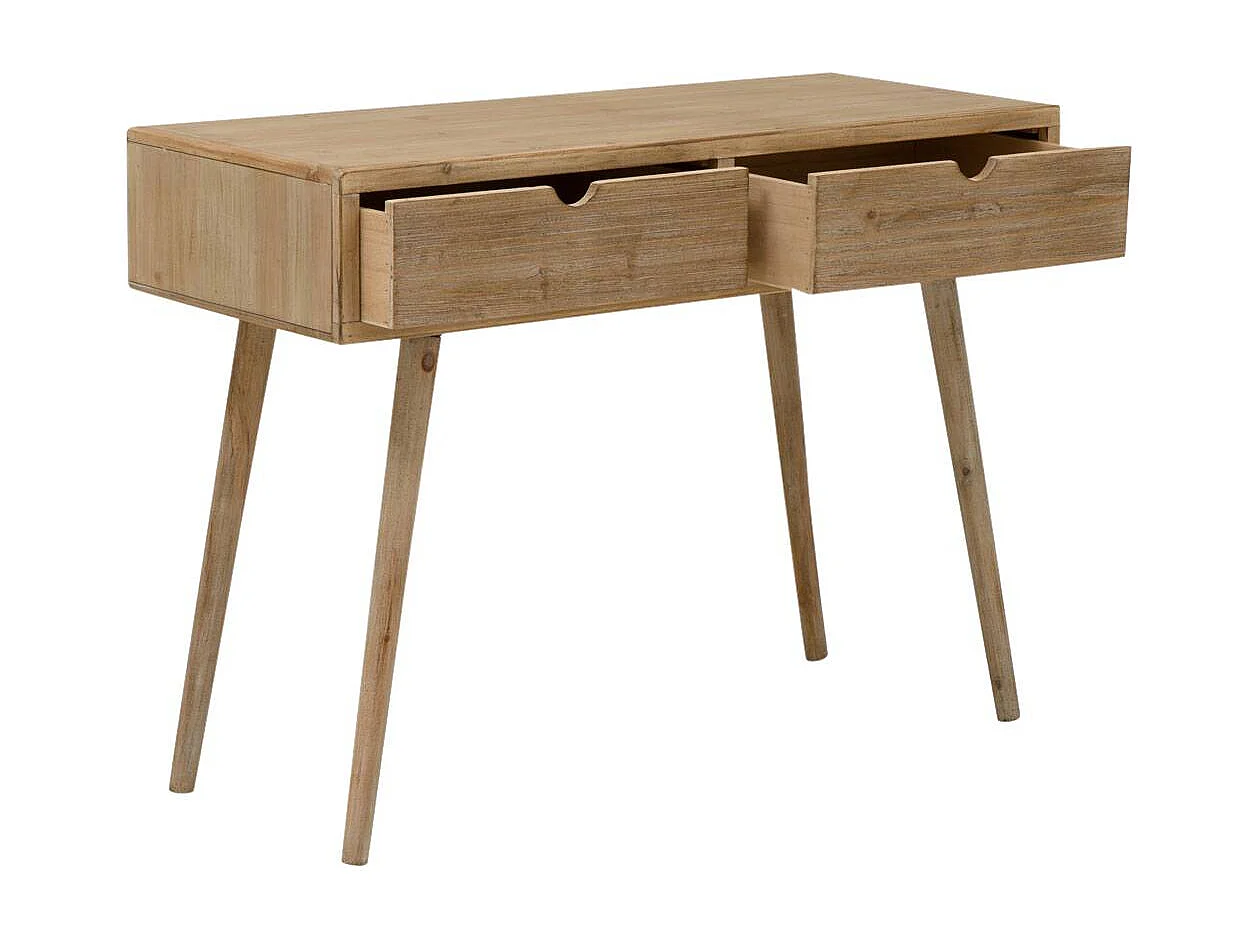 Consola de madera de pino Natural con dos cajones de almacenamiento