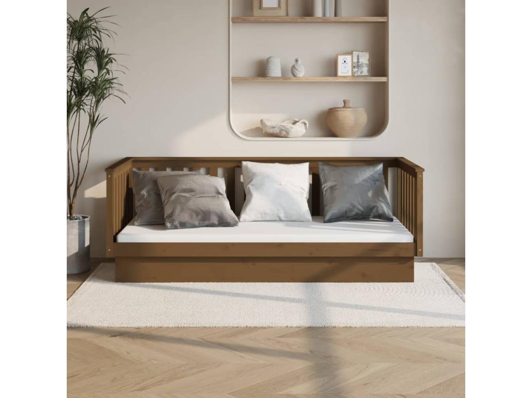 Honigbraunes Tagesbett 90x200 cm Massives Kiefernholz