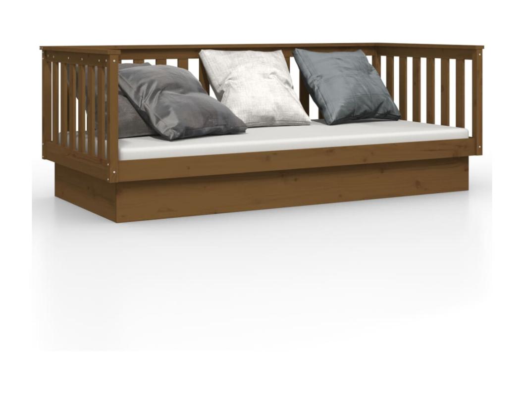 Lit de jour Marron miel 90x200 cm Bois de pin massif