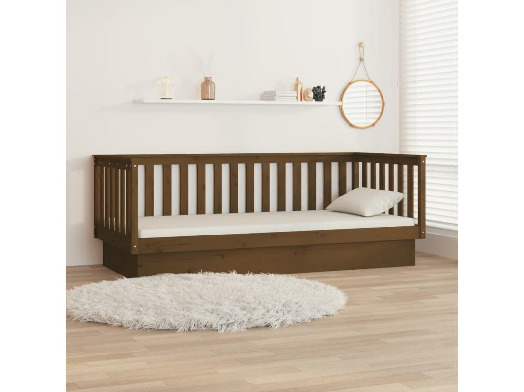 Dormeuse marrone miele 90x200 cm Legno di pino massiccio