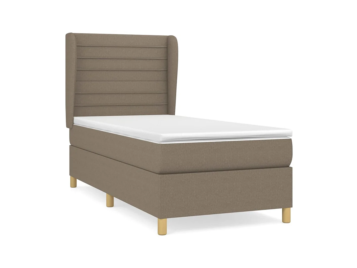 Lit à sommier tapissier avec matelas Taupe 90x200 cm Tissu