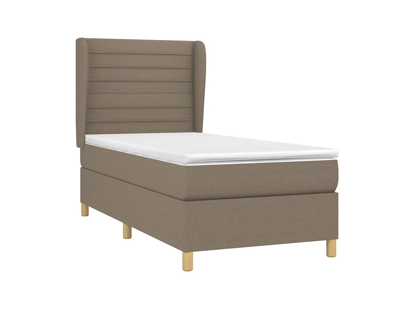 Lit à sommier tapissier avec matelas Taupe 90x200 cm Tissu