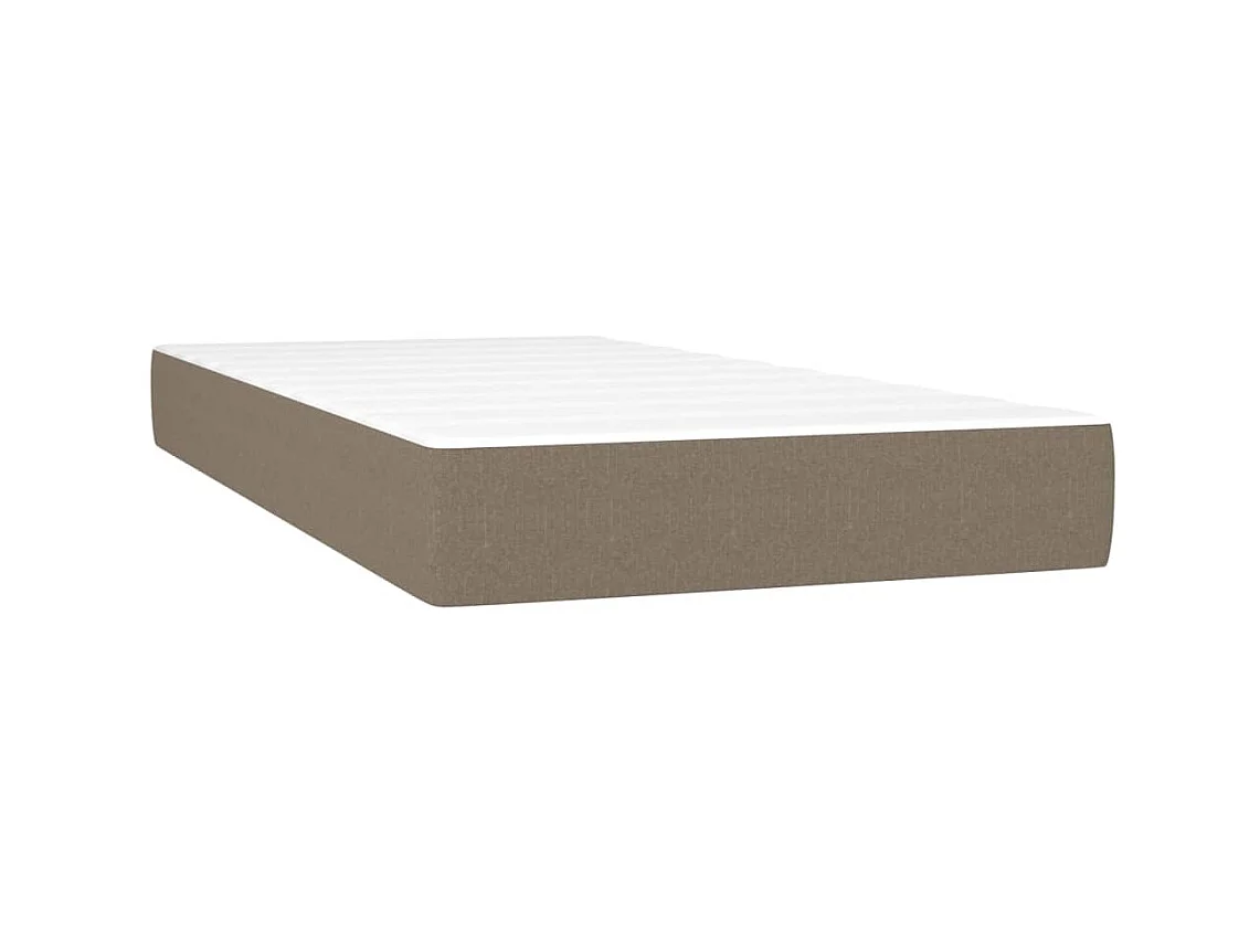 Lit à sommier tapissier avec matelas Taupe 90x200 cm Tissu