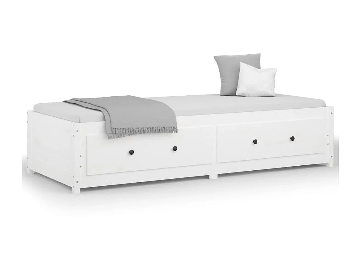 Dormeuse Bianco 90x190 cm Singolo Legno di pino massiccio