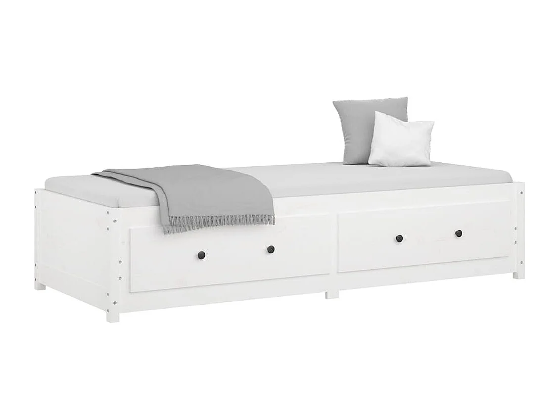 Dormeuse Bianco 90x190 cm Singolo Legno di pino massiccio