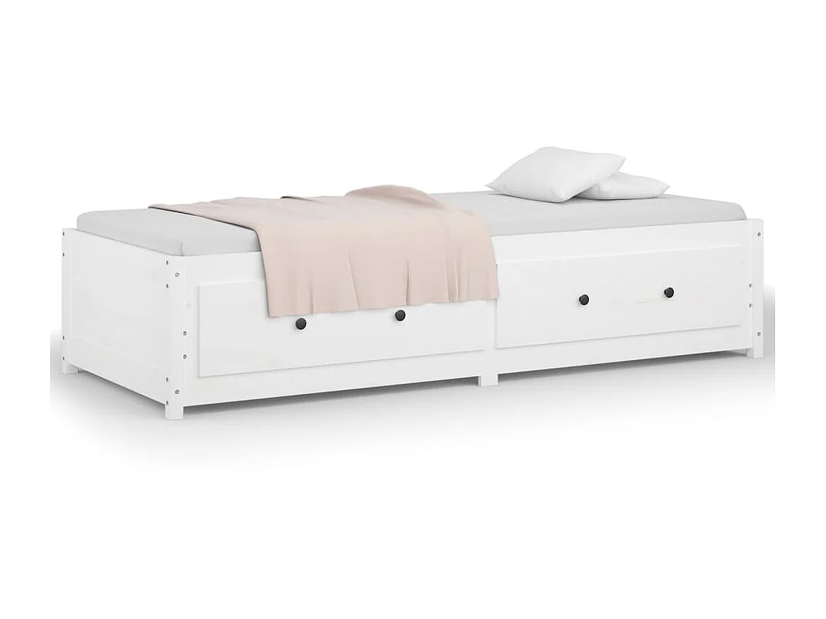 Dormeuse Bianco 90x190 cm Singolo Legno di pino massiccio