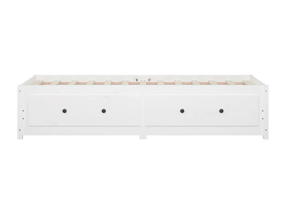 Dormeuse Bianco 90x190 cm Singolo Legno di pino massiccio