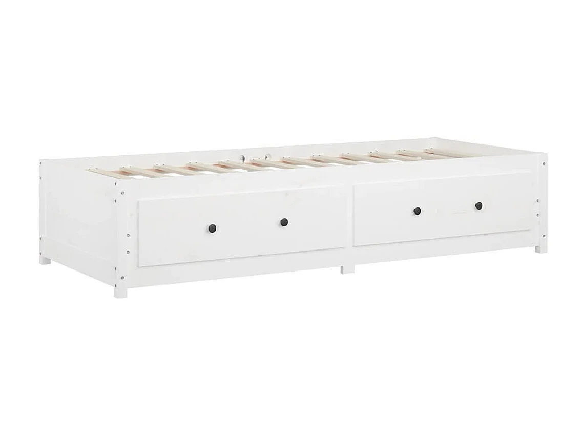 Tagesbett Weiß 90x190 cm Einzelbett Massives Kiefernholz