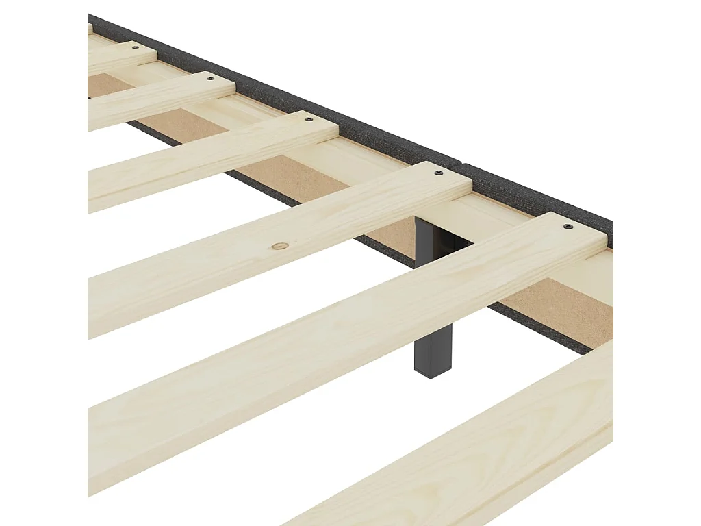 Rete letto imbottita Tessuto Grigio scuro 140x200 cm