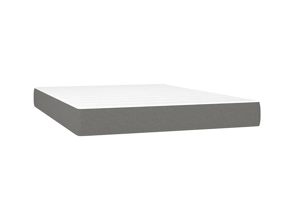 Boxspringbett mit Matratze Dunkelgrau 140x200cm Stoff