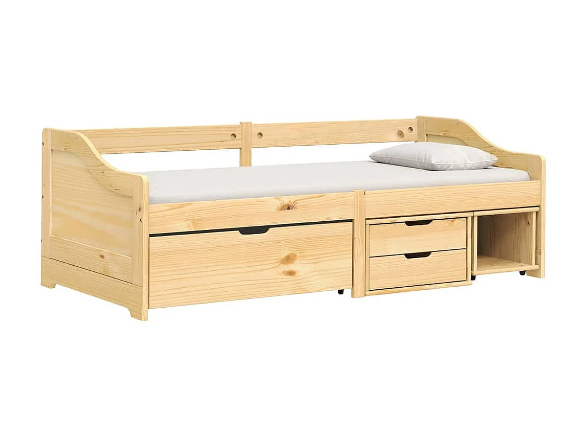 Lit de jour avec 3 tiroirs IRUN 90x200 cm bois de pin massif