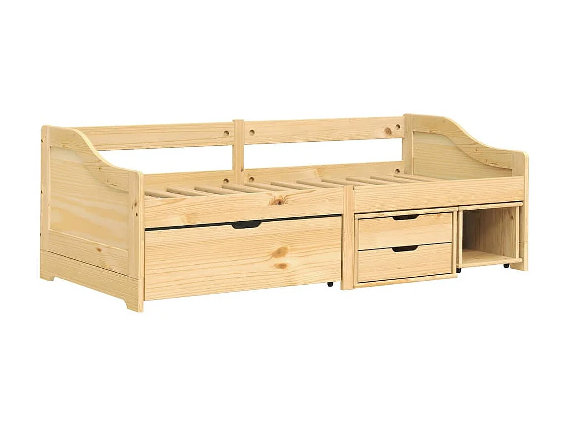 Lit de jour avec 3 tiroirs IRUN 90x200 cm bois de pin massif