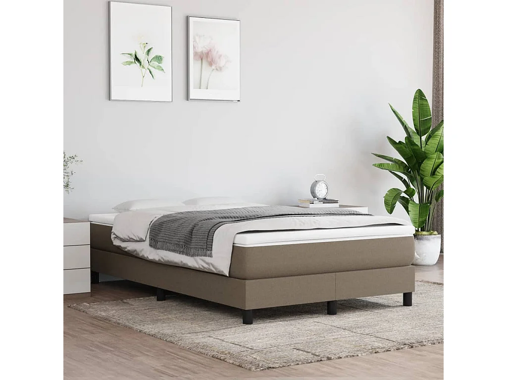 Boxspringbed met matras Taupe 120x200 cm Stof