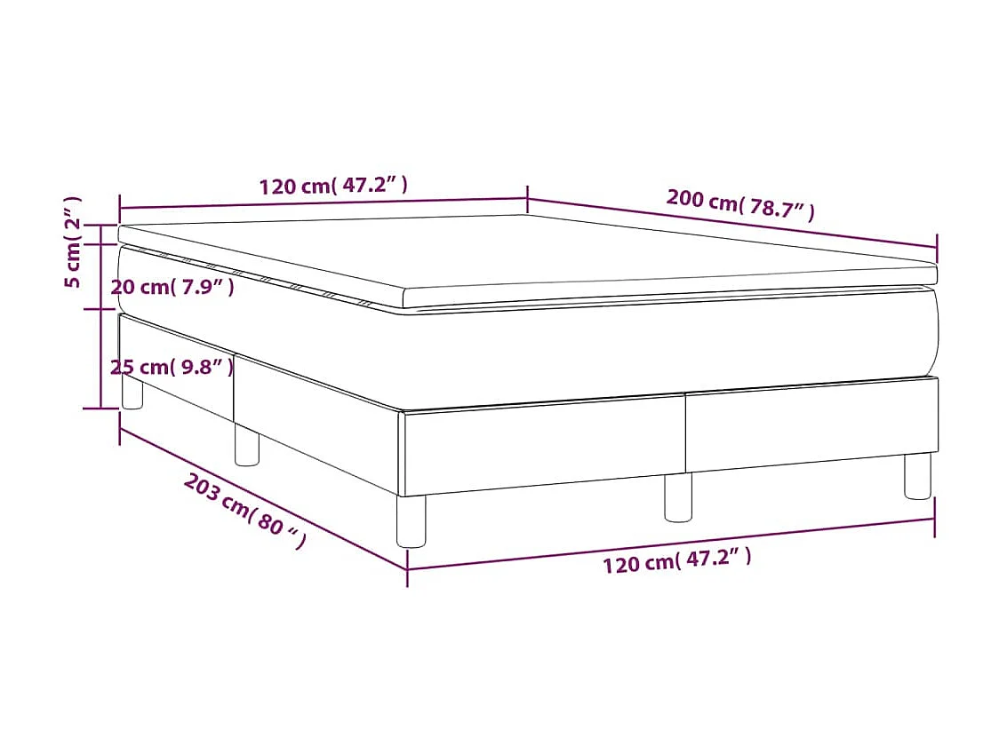 Boxspringbed met matras Taupe 120x200 cm Stof