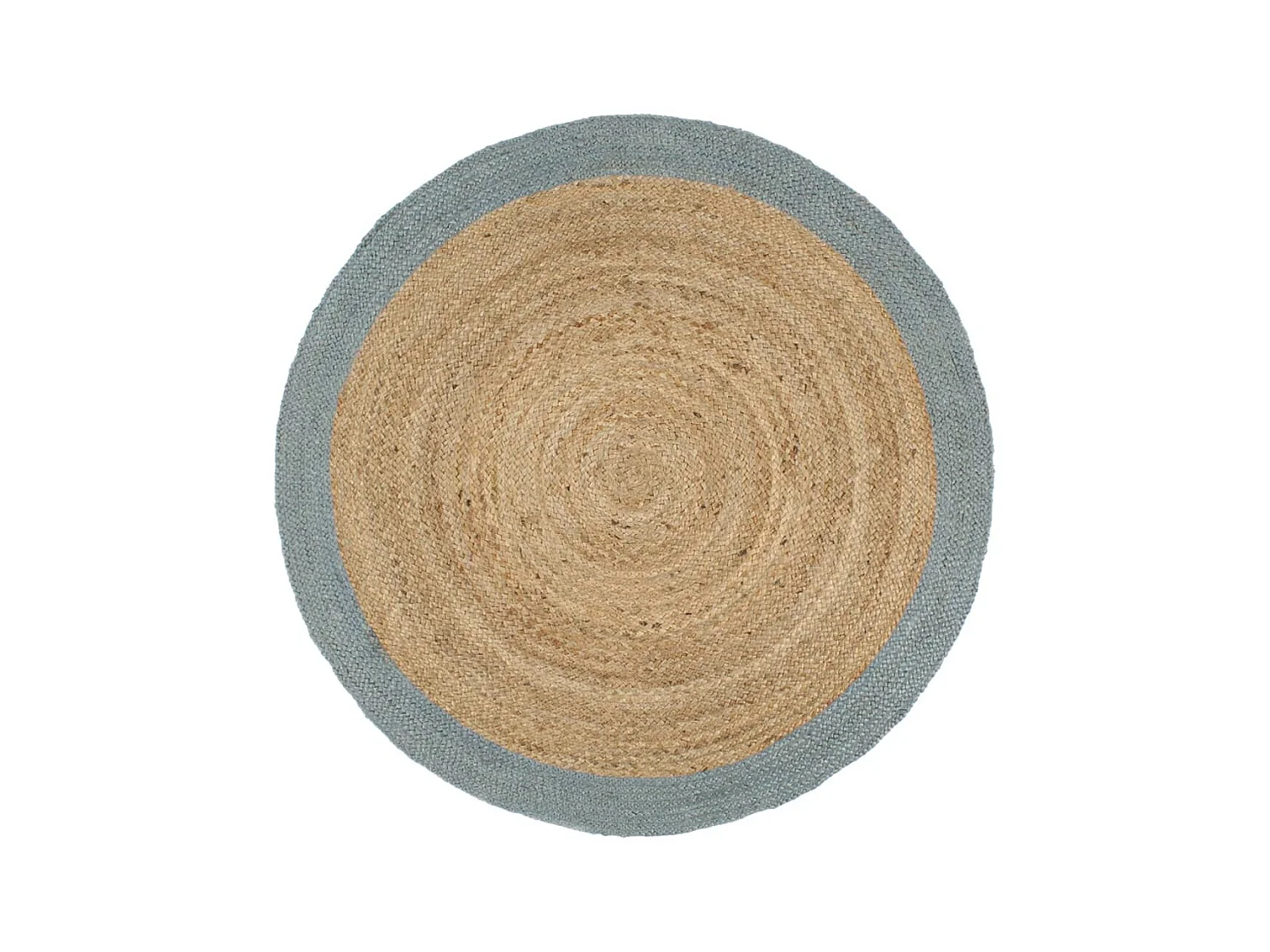 Tapis fait à la main Jute avec bord vert olive 210 cm
