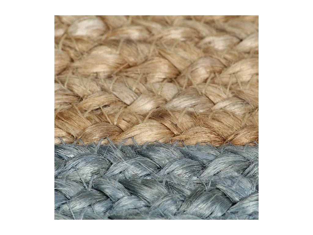 Tapis fait à la main Jute avec bord vert olive 210 cm