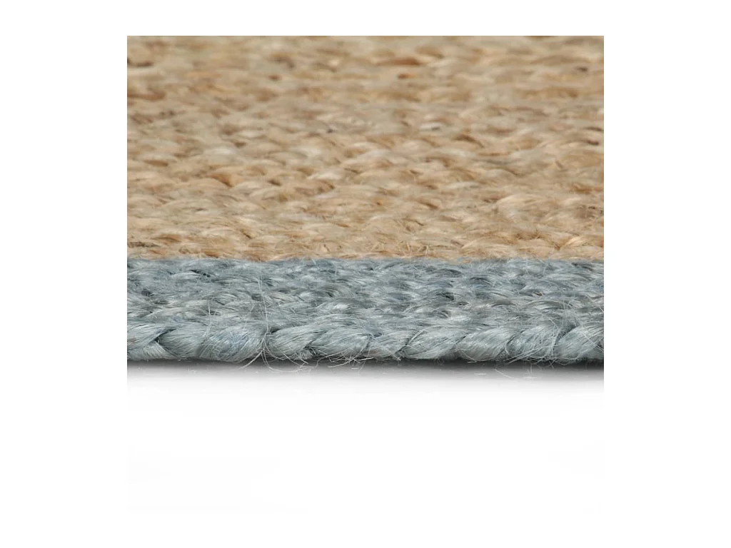 Tapis fait à la main Jute avec bord vert olive 210 cm