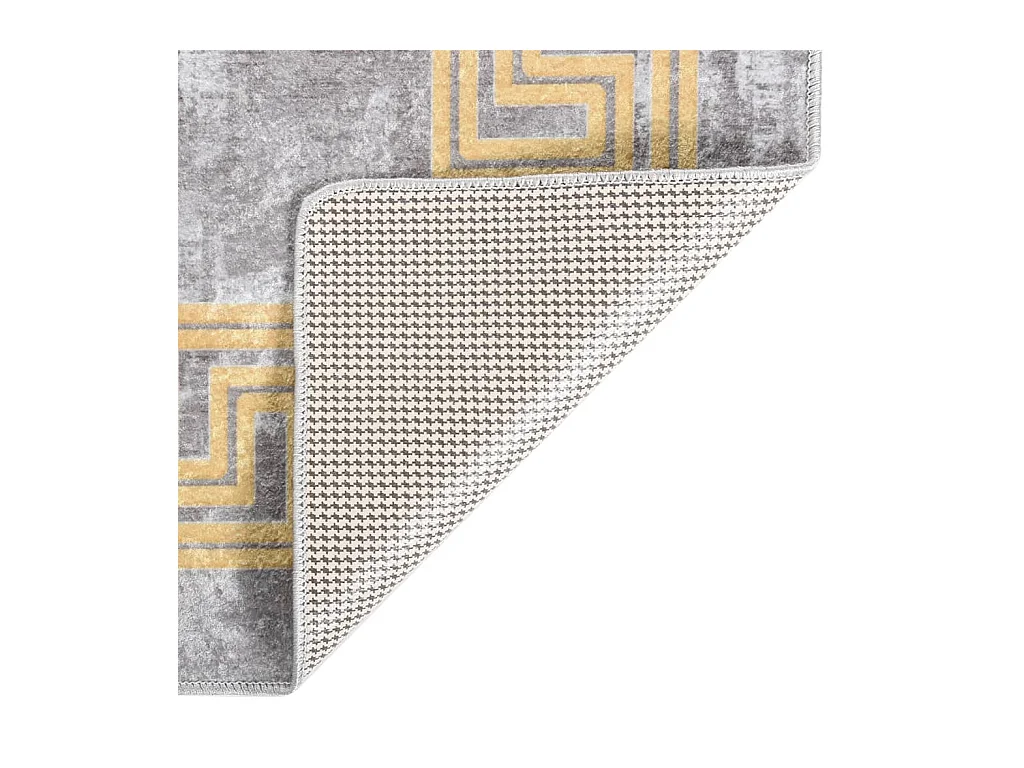 Tapis lavable gris et doré 150x230 cm antidérapant