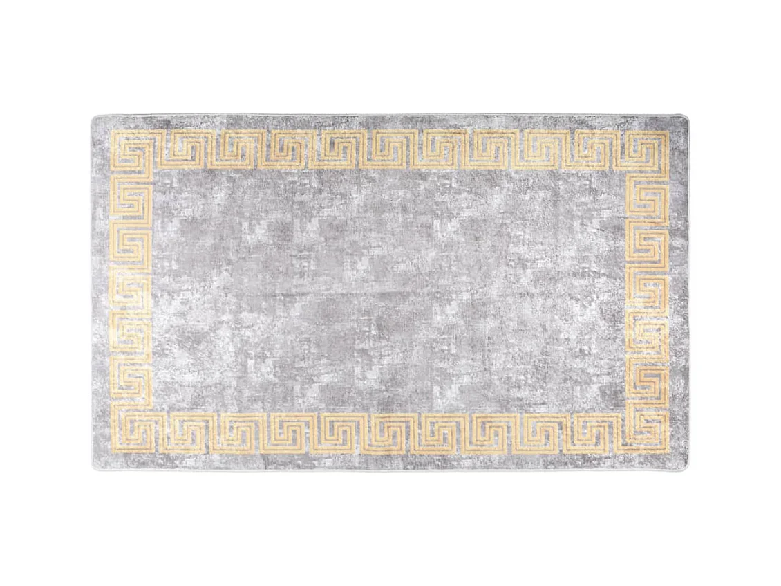 Wasbaar grijs en goud vloerkleed 150x230 cm antislip