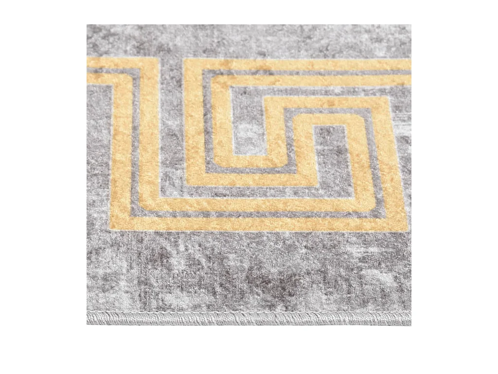 Wasbaar grijs en goud vloerkleed 150x230 cm antislip