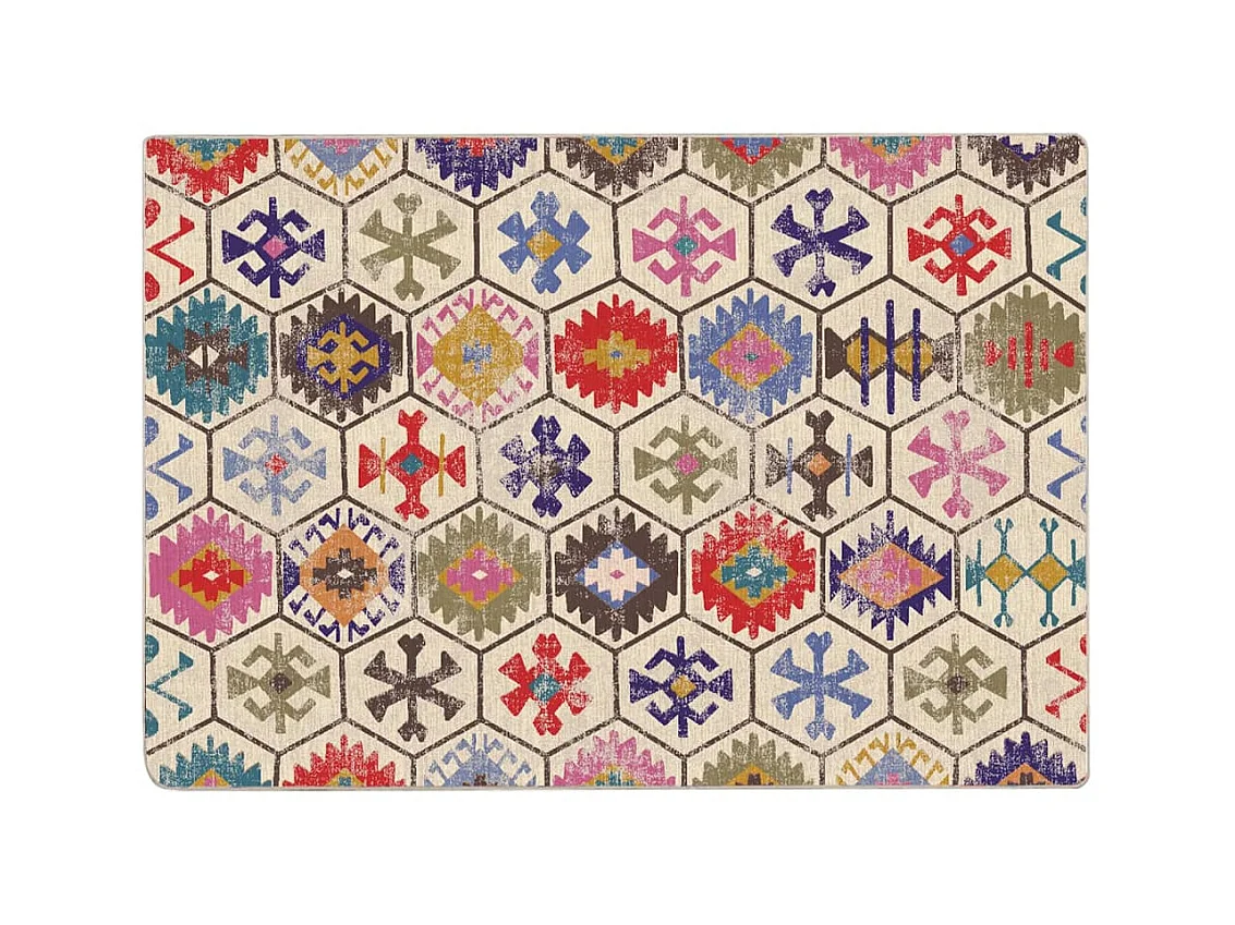 Mehrfarbiger waschbarer Teppich 160x230 cm rutschfest