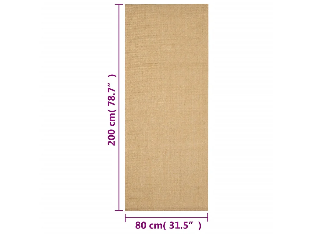 Alfombra de sisal natural 80x200 cm