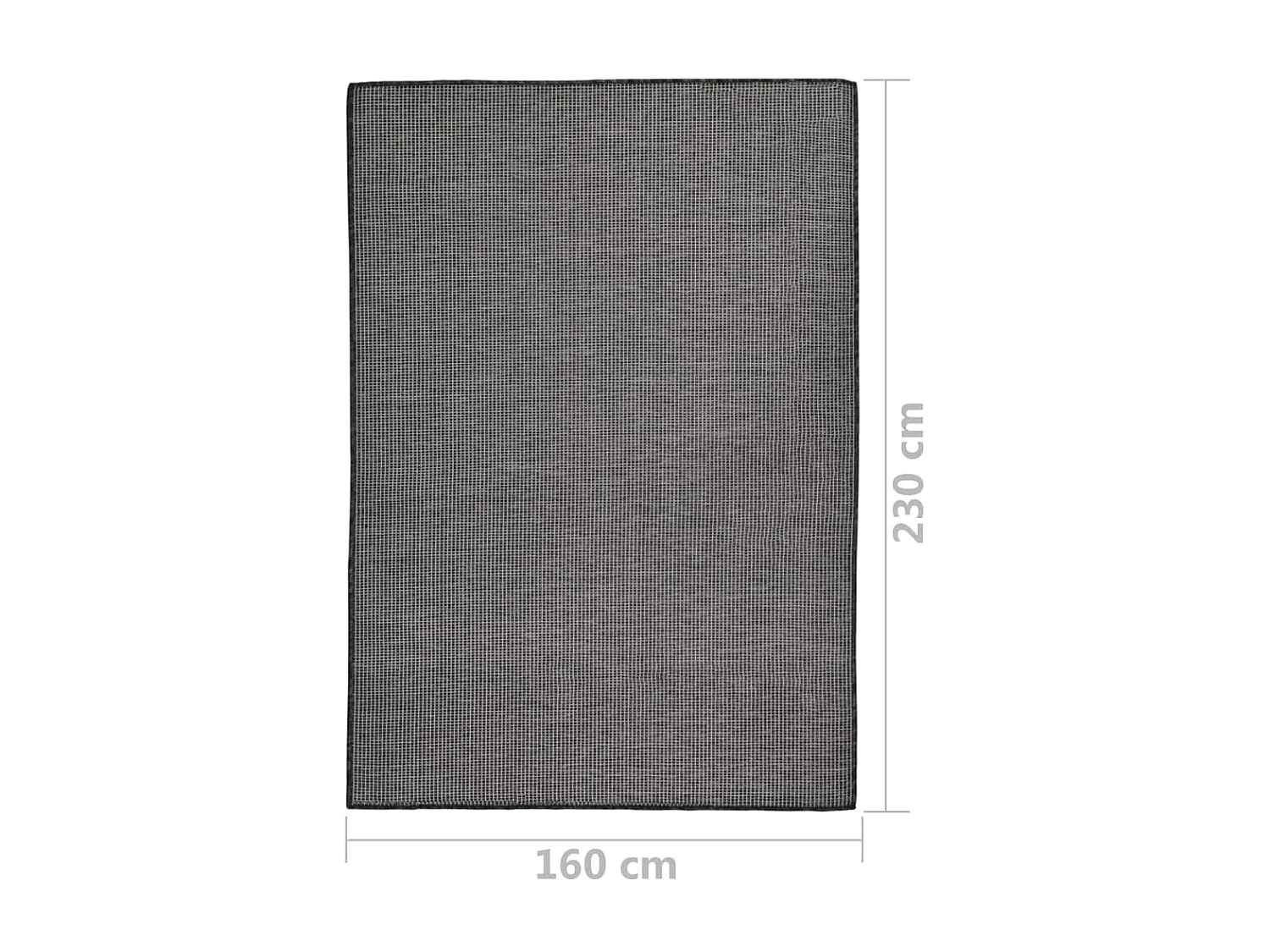 Tapis à tissage plat d'extérieur 160x230 cm Gris