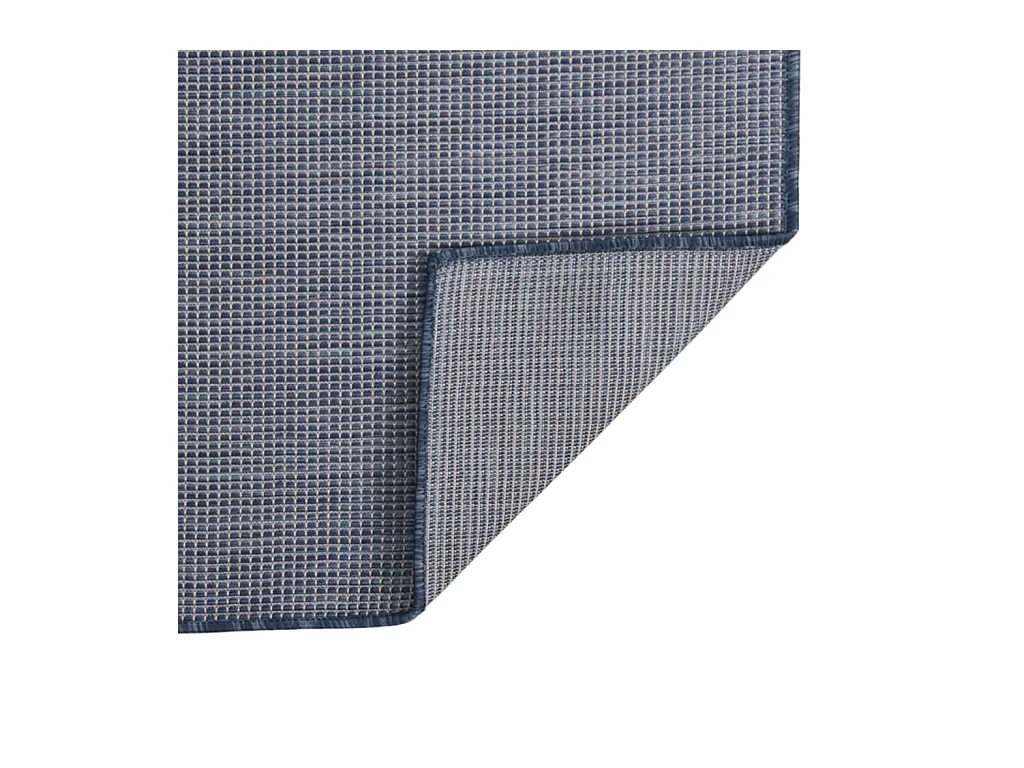 Flachgewebter Outdoor-Teppich 80x250 cm Blau