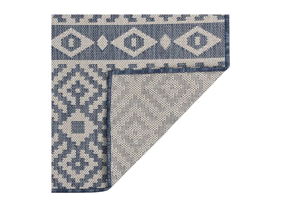 Tapis à tissage plat d'extérieur 200x280 cm Rayures bleues