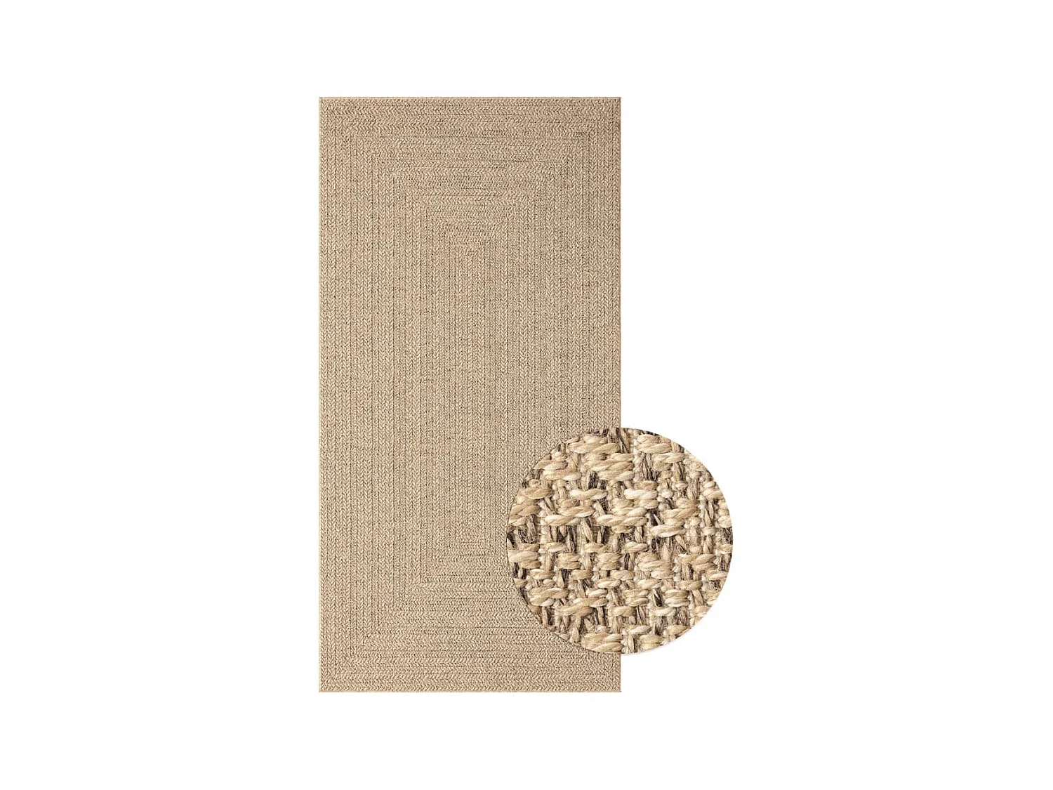 Tapis 80x150 cm aspect jute intérieur et extérieur