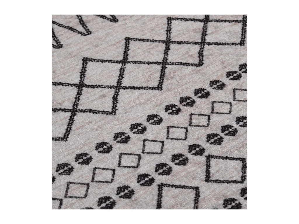 Tapis lavable antidérapant φ120 cm Noir et blanc