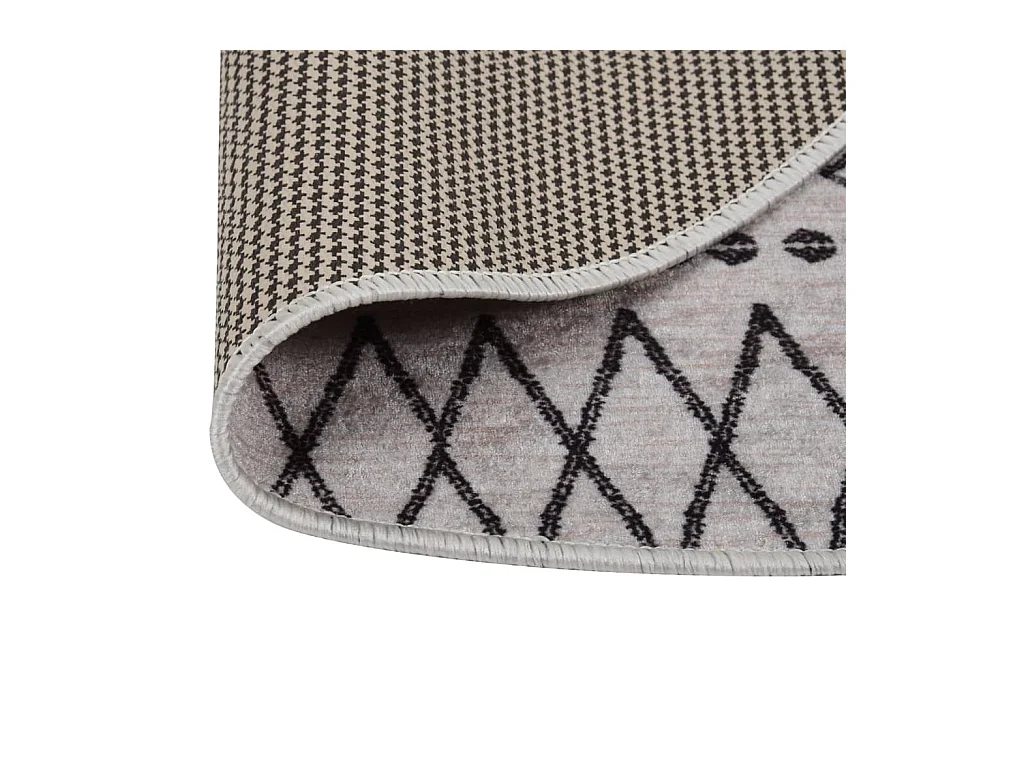 Tapis lavable antidérapant φ120 cm Noir et blanc