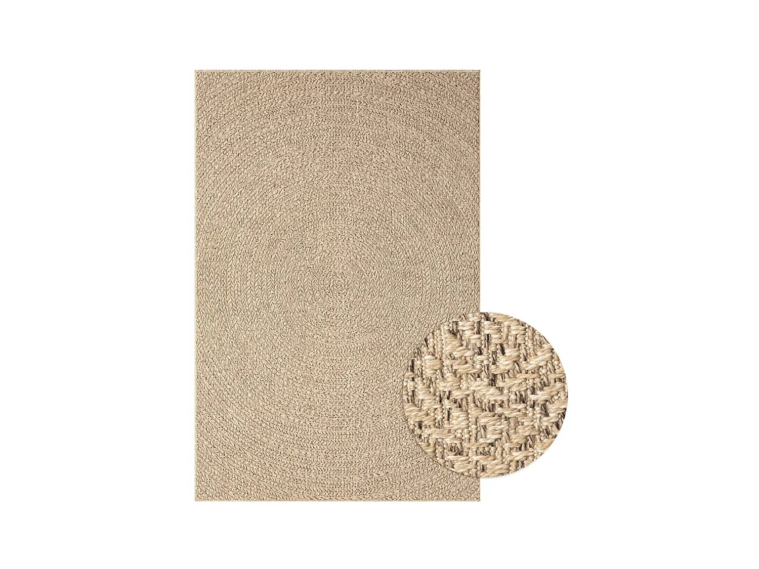 Tapis 120x170 cm aspect jute intérieur et extérieur