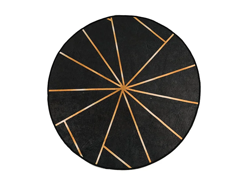 Tapis lavable noir et doré ? 120 cm antidérapant
